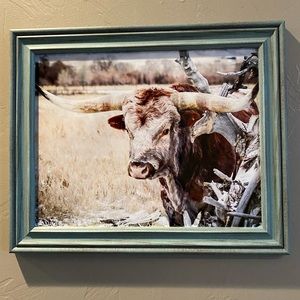 New 11”x14” longhorn framed print